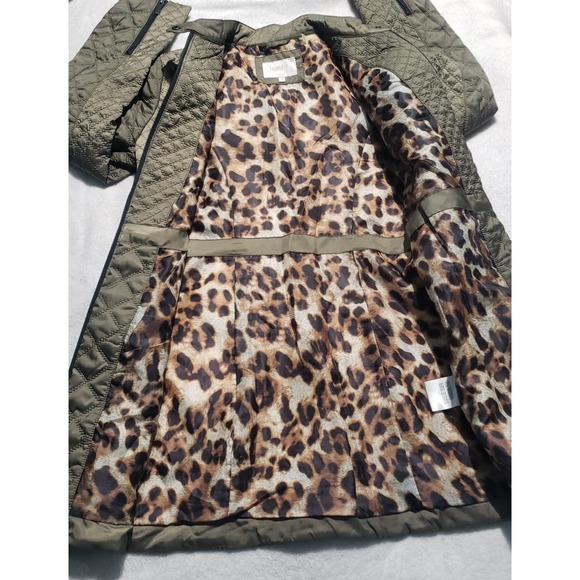 Laundry Shelli Segal Quilted Jacket Women's Small Olive Green Fill Zip Lined EUC - Picture 7 of 12